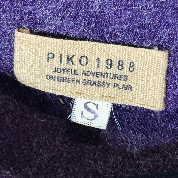 Piko 1988 Mini Dress Size S Purple Heathered Angled Cowl Neck Short Sleeve - Picture 5 of 6